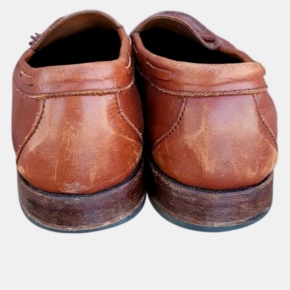 Allen Edmonds Naple Brown Leather Tassel Slip On Dress Casual Loafer Shoe Men 13 - Picture 3 of 10